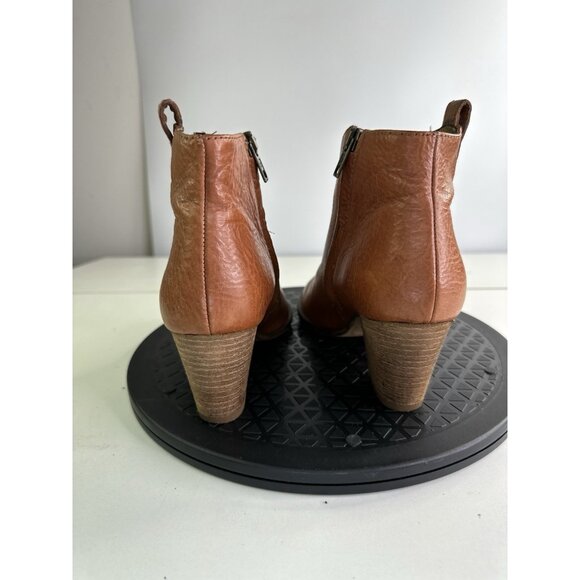 Madewell Brown Leather Zip Ankle Boots Women Size 6 Style 03822 - Picture 5 of 10